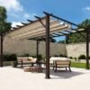 Aluminium Pergola Florenz 1116 | Holzoptik dunkelbraun/braun | 350x505x236 cm