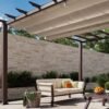 Aluminium Pergola Florenz 1116 | Holzoptik dunkelbraun/braun | 350x505x236 cm