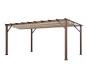 Aluminium Pergola Florenz 1116 | Holzoptik dunkelbraun/braun | 350x505x236 cm