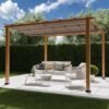 Aluminium Pergola Florida 1111 | Holzoptik hellbraun | 350x350x235 cm