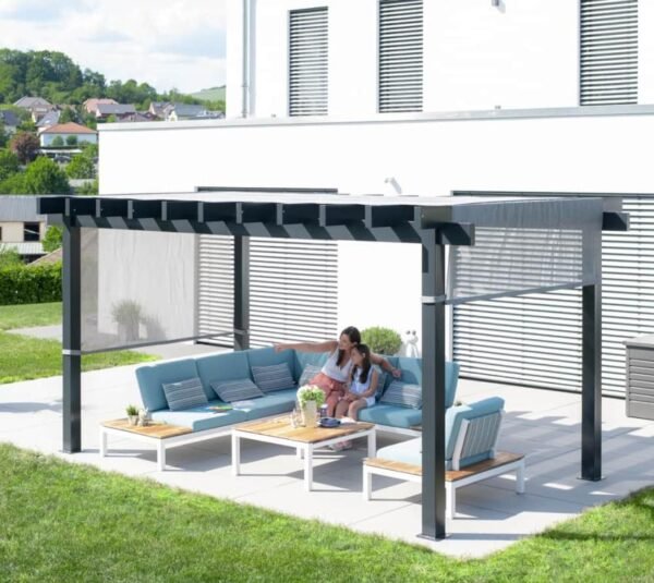 Yamba 1016 | Metall Pergola mit Sonnensegel | 3x5 m