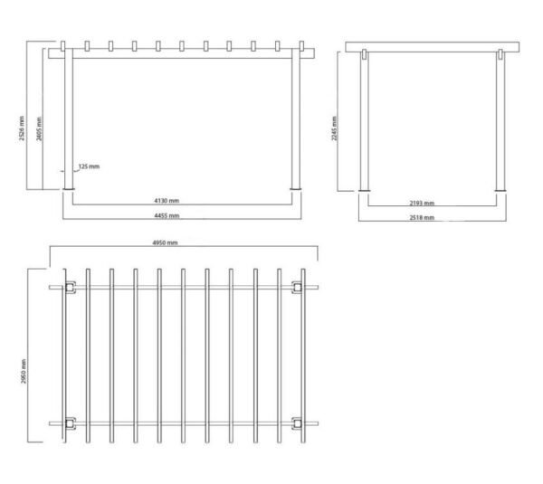 Yamba 1016 | Metall Pergola mit Sonnensegel | 3x5 m