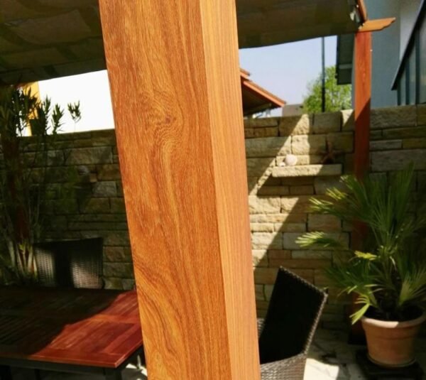B-WARE Aluminium Pergola Florenz 1116 | Holzoptik hellbraun/braun | 350x505x236 cm