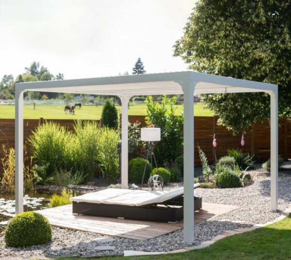 B-WARE Metall Pergola Novara 1012 | Weiß | 360x300x231 cm