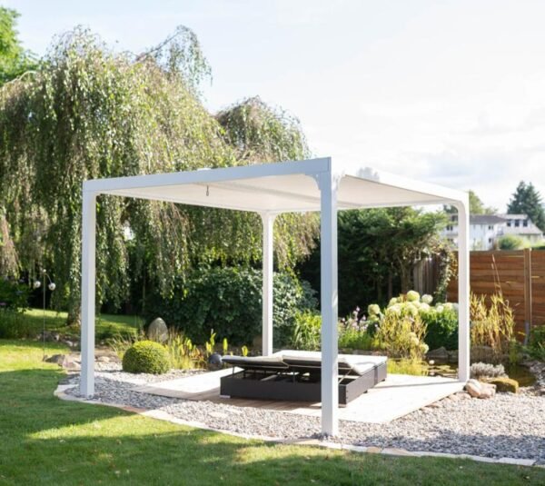 B-WARE Metall Pergola Novara 1012 | Weiß | 360x300x231 cm