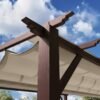B-WARE Aluminium Pergola Florenz 1116 | Holzoptik dunkelbraun/braun | 350x505x236 cm