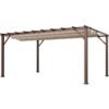 B-WARE Aluminium Pergola Florenz 1116 | Holzoptik dunkelbraun/braun | 350x505x236 cm