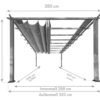 Aluminium Pergola Florenz 1116 | Holzoptik hellbraun/braun | 350x505x236 cm