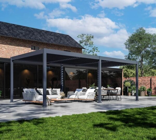 Grand Tuscan 1224 | Aluminium Pergola mit Lamellendach | 4x7 m