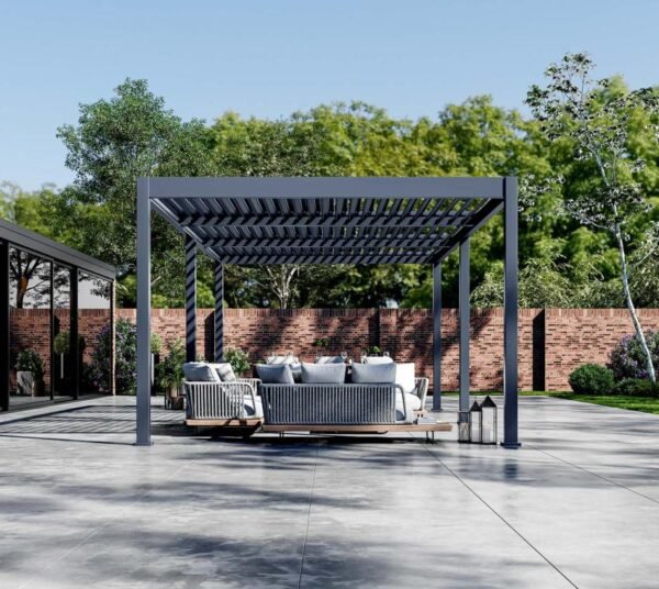 Grand Tuscan 1224 | Aluminium Pergola mit Lamellendach | 4x7 m