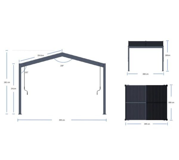 Icon 1013 | Aluminium Pergola mit Lamellendach | 3x4 m
