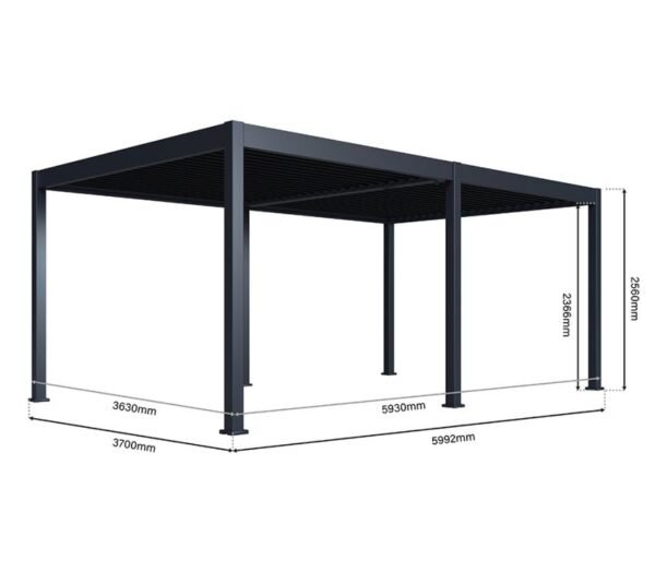 Grand Tuscan 1220 | Aluminium Pergola mit Lamellendach | 4x6 m