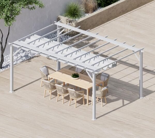Aluminium Pergola Florenz 1116 | Weiß/Weiß | 350x505x236 cm