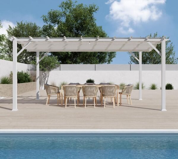 Aluminium Pergola Florenz 1116 | Weiß/Weiß | 350x505x236 cm
