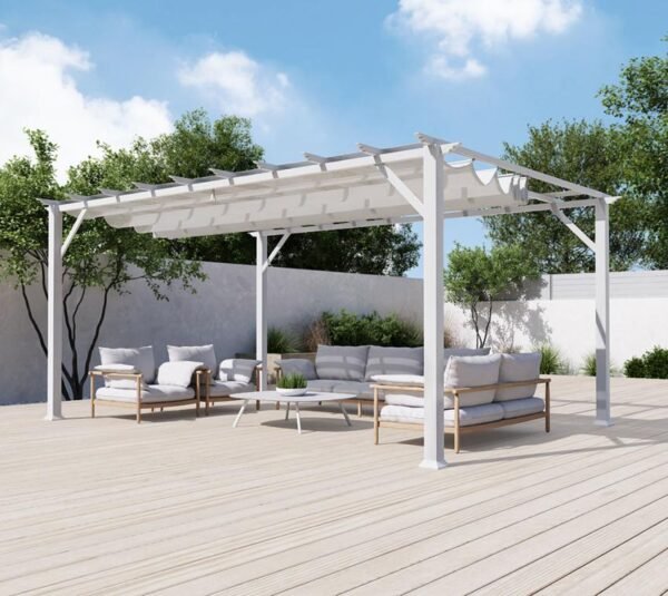 Aluminium Pergola Florenz 1116 | Weiß/Weiß | 350x505x236 cm