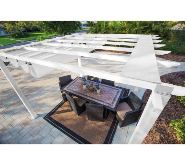 Aluminium Pergola Florenz 1116 | Weiß/Weiß | 350x505x236 cm