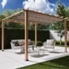 Aluminium Pergola Florida 1111 | Holzoptik hellbraun | 350x350x235 cm