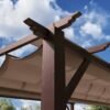 Aluminium Pergola Florida 1111 | Holzoptik Dunkelbraun | 350x350x235 cm