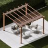 Aluminium Pergola Florida 1111 | Holzoptik hellbraun | 350x350x235 cm