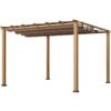 B-WARE Aluminium Pergola Florida 1111 | Holzoptik hellbraun | 350x350x235 cm