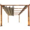 B-WARE Aluminium Pergola Florida 1111 | Holzoptik hellbraun | 350x350x235 cm