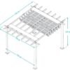 B-WARE Aluminium Pergola Florida 1111 | Holzoptik Dunkelbraun | 350x350x235 cm