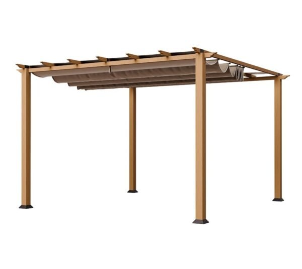 Aluminium Pergola Florida 1111 | Holzoptik hellbraun | 350x350x235 cm