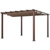 Aluminium Pergola Florida 1111 | Holzoptik Dunkelbraun | 350x350x235 cm