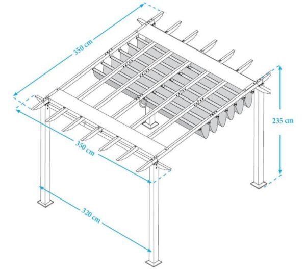 Aluminium Pergola Florida 1111 | Weiß | 350x350x235 cm
