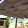 Aluminium Pergola Florida 1111 | Holzoptik Dunkelbraun | 350x350x235 cm