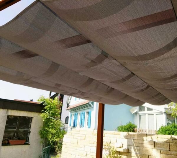 Aluminium Pergola Florida 1111 | Holzoptik Dunkelbraun | 350x350x235 cm