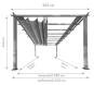 Aluminium Pergola Florenz 1116 | Holzoptik dunkelbraun/braun | 350x505x236 cm