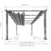 Aluminium Pergola Florida 1111 | Holzoptik Dunkelbraun | 350x350x235 cm