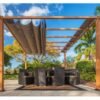 Aluminium Pergola Florida 1111 | Holzoptik hellbraun | 350x350x235 cm