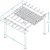 B-WARE Aluminium Pergola Florida 1111 | Holzoptik hellbraun | 350x350x235 cm