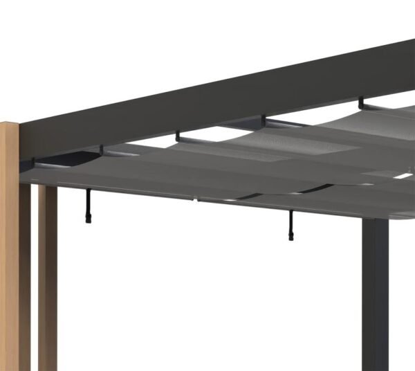Lito 1012 | freistehende Pergola 3x3,5 mit Sonnensegel | Holzoptik