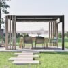 Lito 1012 | freistehende Pergola 3x3,5 mit Sonnensegel | Holzoptik