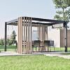 Lito 1012 | freistehende Pergola 3x3,5 mit Sonnensegel | Holzoptik
