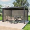 Milo Set 1012 | Lamellendach Pergola mit Seitenwänden | Schwarz