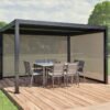 Milo Set 1012 | Lamellendach Pergola mit Seitenwänden | Schwarz