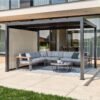 Milo Set10 1012 | Lamellendach Pergola mit Seitenwand Gr. 10 | Schwarz
