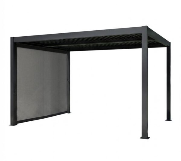 Milo Set10 1012 | Lamellendach Pergola mit Seitenwand Gr. 10 | Schwarz