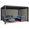 Milo Set 1012 | Lamellendach Pergola mit Seitenwänden | Schwarz