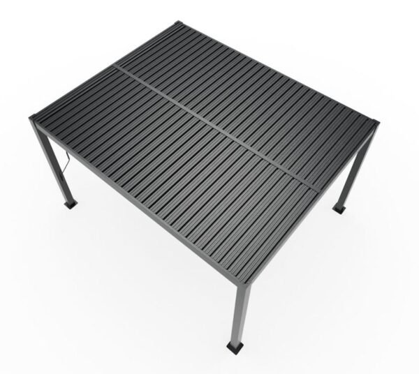 Milo Set 1012 | Lamellendach Pergola mit Seitenwänden | Schwarz