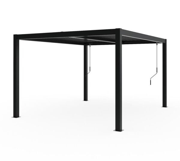 Milo 1012 | Stahl Pergola mit Lamellendach | Schwarz | 3x3,5 m