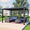 Milo 1012 | Stahl Pergola mit Lamellendach | Schwarz | 3x3,5 m