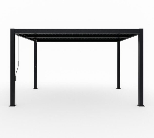 Milo 1012 | Stahl Pergola mit Lamellendach | Schwarz | 3x3,5 m