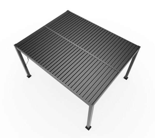 Milo 1012 | Stahl Pergola mit Lamellendach | Schwarz | 3x3,5 m